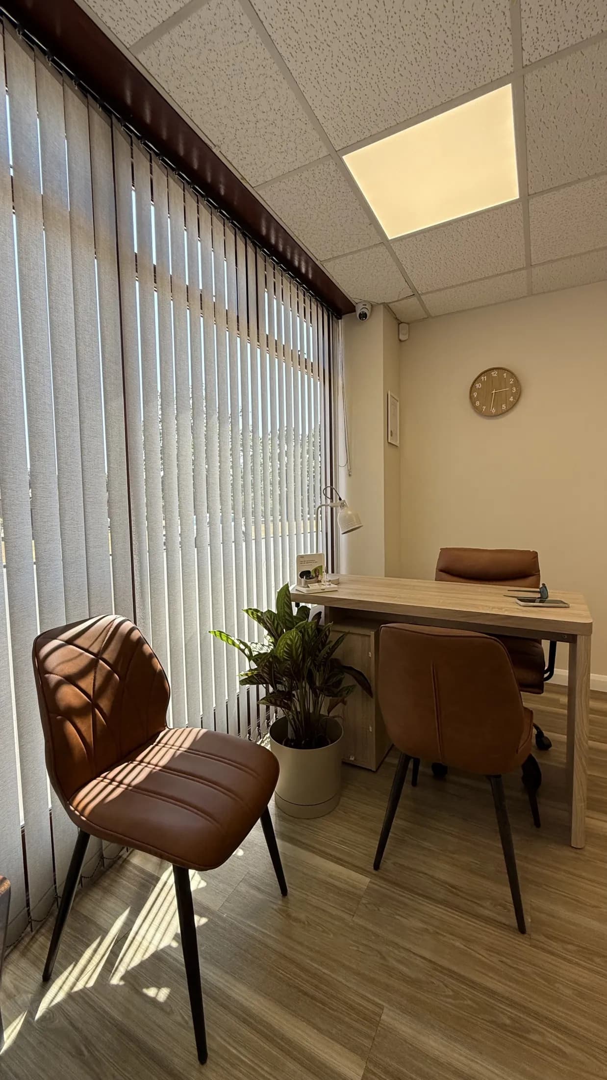 A bright, purpose-built consultation room at Tide Hearing's Thorpe End clinic